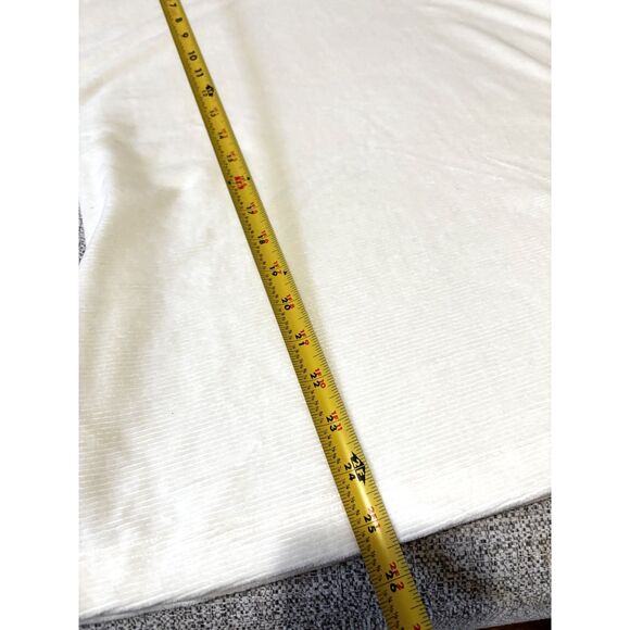 Lands' End Ivory Mock Neck Long Sleeve Top M Minimalist Cotton Knit Basic Layer - Picture 5 of 8